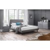 Julian Bowen Linen Fabric King Size Bed Frame in Grey - Scandi Style
