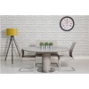Grey Concrete Effect Round Extendable Dining Table - Seats 4-6 - Etan