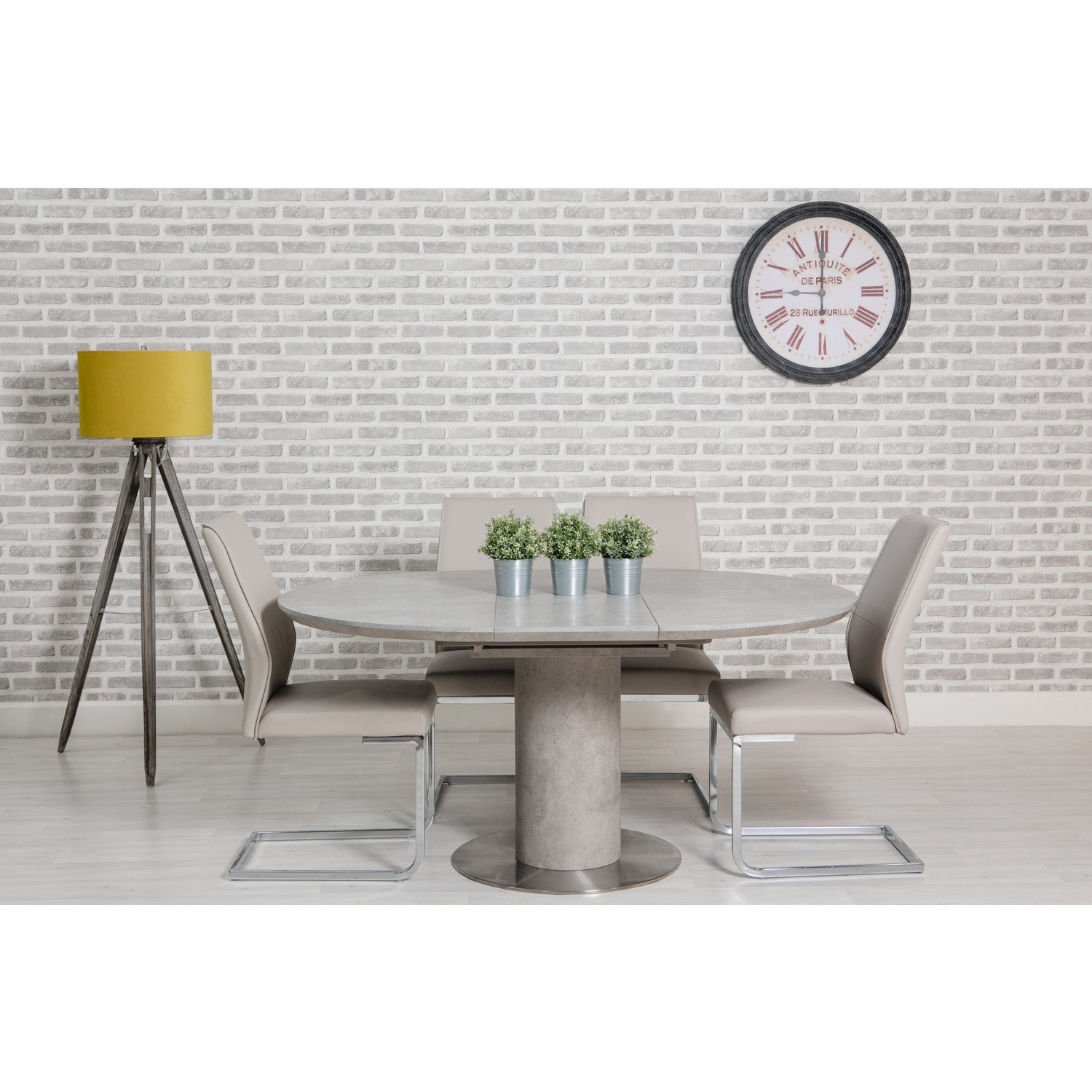 Round Extendable Dining Table In Grey, Extending Round Dining Table And Chairs Dublin