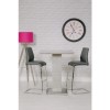 Grey Bar Table with 2 Grey Faux Leather Bar Stools 