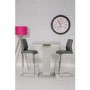 Grey Bar Table with 2 Grey Faux Leather Bar Stools 