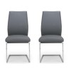 Set of 2 Grey Faux Leather Cantilever Dining Chairs - Hilton