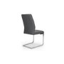Set of 2 Grey Faux Leather Cantilever Dining Chairs - Hilton