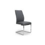 Set of 2 Grey Faux Leather Cantilever Dining Chairs - Hilton