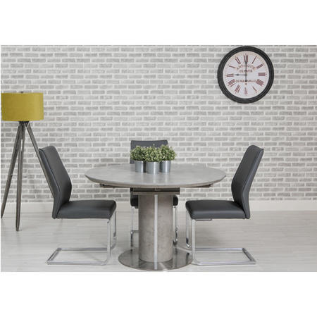 Set of 2 Grey Faux Leather Cantilever Dining Chairs - Hilton