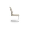 Set of 2 Cream Faux Leather Cantilever Dining Chairs - Hilton