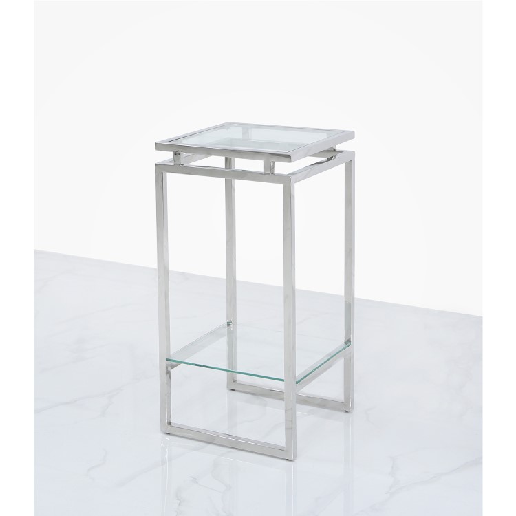 Small Glass & Stainless Steel Plant Stand