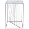 Glass &amp; Silver Side Table - Aurora Boutique