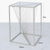 Glass &amp; Silver Side Table - Aurora Boutique