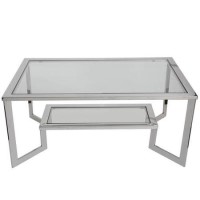 Chrome Coffee Table with Glass Surface