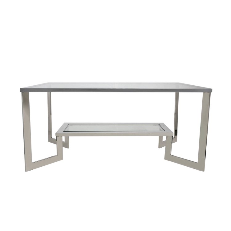 Chrome Coffee Table with Glass Surface