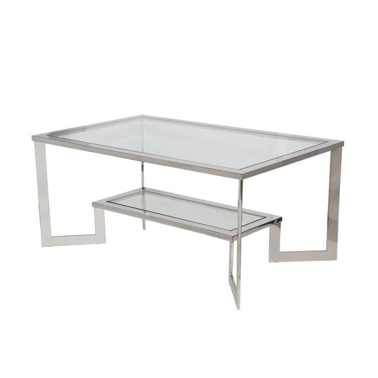 Chrome Coffee Table with Glass Surface