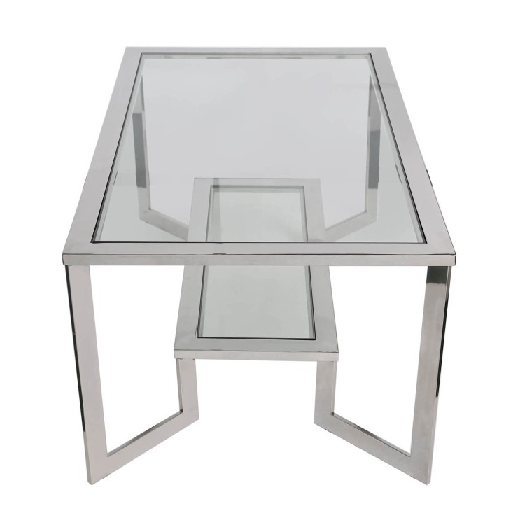 Chrome Coffee Table with Glass Surface