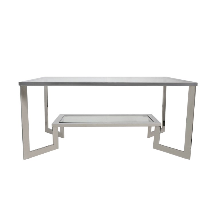 Chrome Coffee Table with Glass Surface