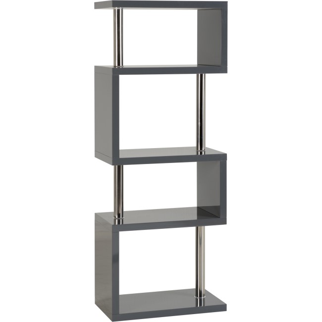 Charisma Bookcase in Grey Gloss with 5 Shelves