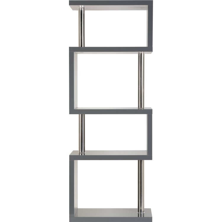 Charisma Bookcase in Grey Gloss with 5 Shelves