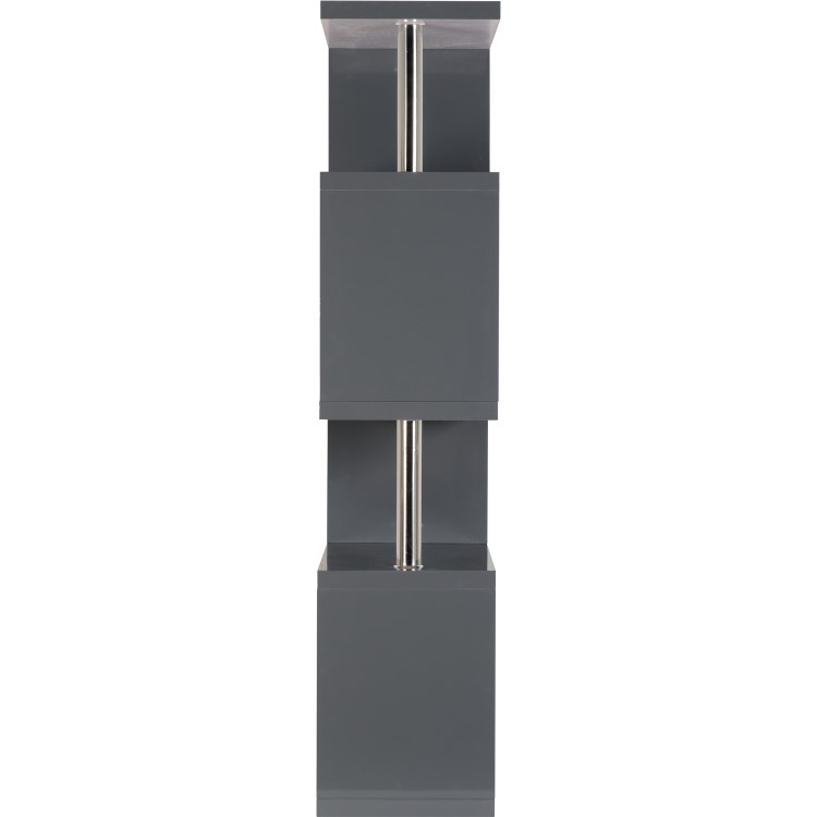 Charisma Bookcase in Grey Gloss with 5 Shelves