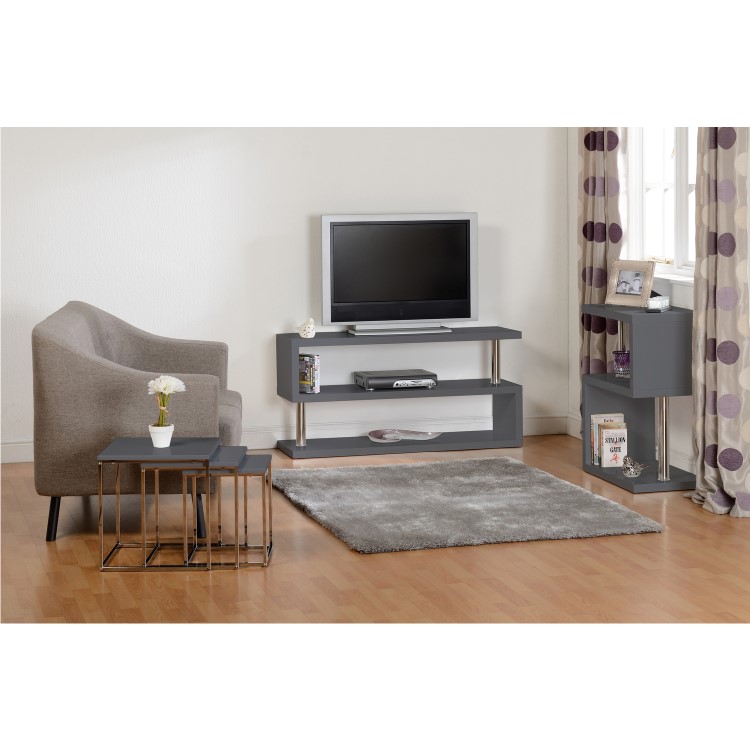Charisma TV Stand in Grey Gloss