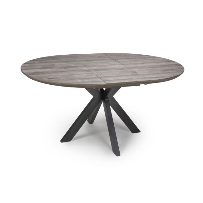 Grey Wood Effect Round Extendable Dining Table - Seats 4-6 - Manhattan