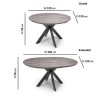 Grey Wood Effect Round Extendable Dining Table - Seats 4-6 - Manhattan