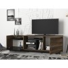 Walnut and Black Marble Effect TV Unit - TV&#39;s up to - 77&quot;