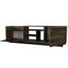 Walnut and Black Marble Effect TV Unit - TV&#39;s up to - 77&quot;