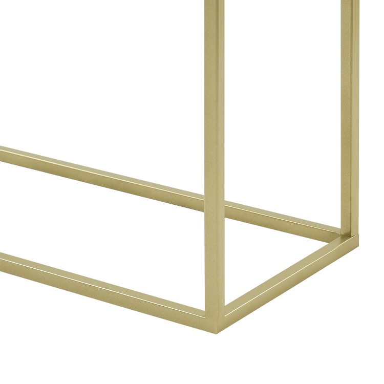 Gold Console Table with Glass Top