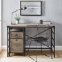 Industrial Wooden Desk with Drawer and Filing Cabinet - Foster