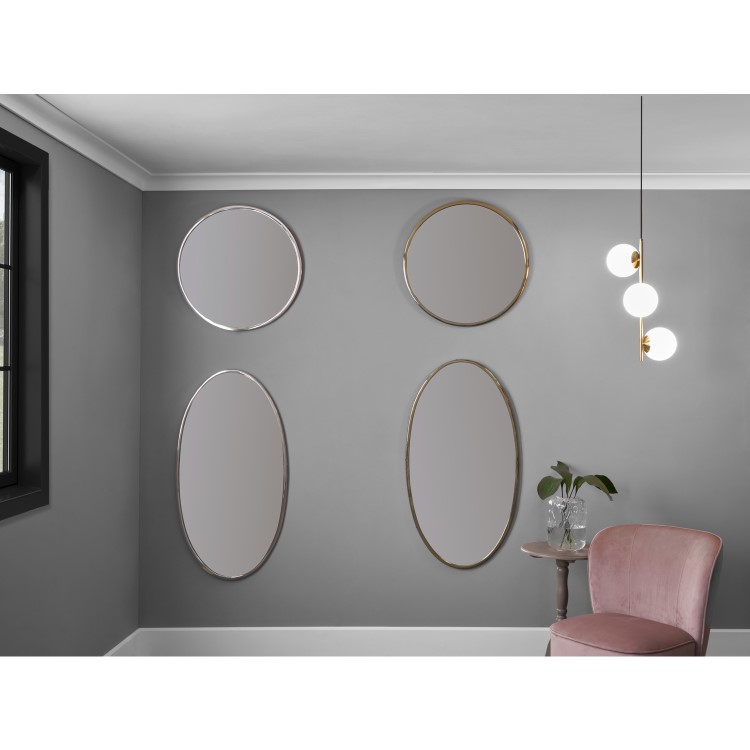 Jenson Gold Metal Oval Wall Mirror