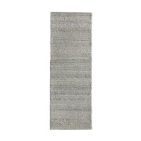 Wool Chunky Knit Grey Runner Rug - 200 x 67 cm - Ripley