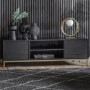 Ripple Media Unit in Black with Storage - Caspian House