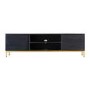 Ripple Media Unit in Black with Storage - Caspian House