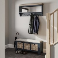 Navy Hallway Storage Bench - Pegasus