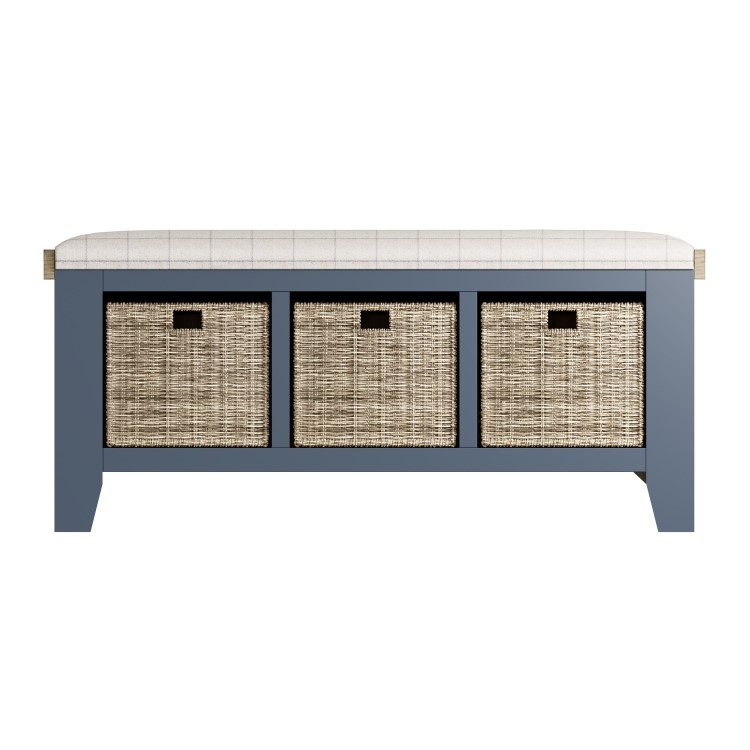 Navy Hallway Storage Bench - Pegasus