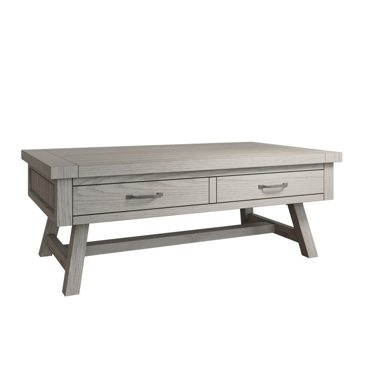 Large Grey Oak Coffee Table with Storage - Ambleside