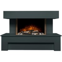 Adam Fireplace Suite with Remote Control in Charcoal Grey 43" - Havana