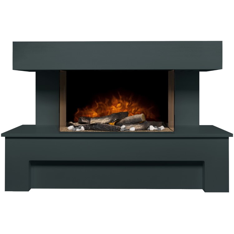 Adam Fireplace Suite with Remote Control in Charcoal Grey 43" - Havana