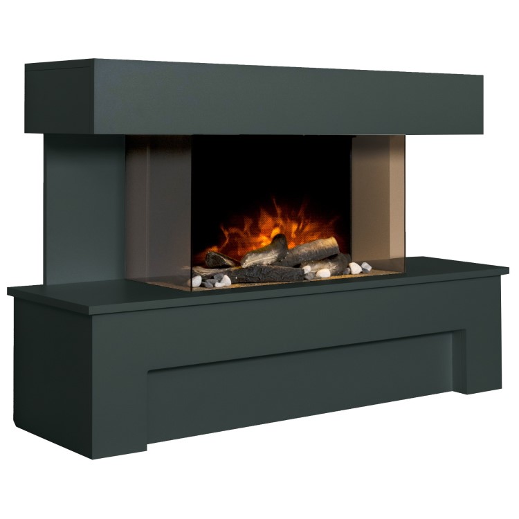 Adam Fireplace Suite with Remote Control in Charcoal Grey 43" - Havana