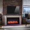 White Freestanding Electric Fireplace Suite with Down Lights - Suncrest Bradbury