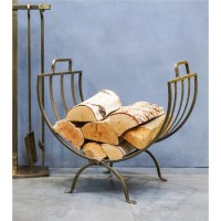 Ivyline Modern Brass Log Holder