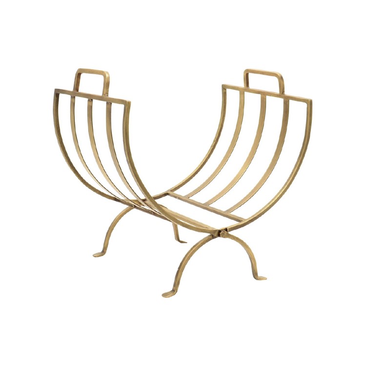 Ivyline Modern Brass Log Holder