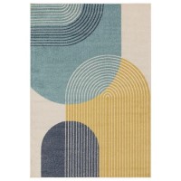 Retro Geometric Multicoloured Rug - 170 x 120 cm - Muse