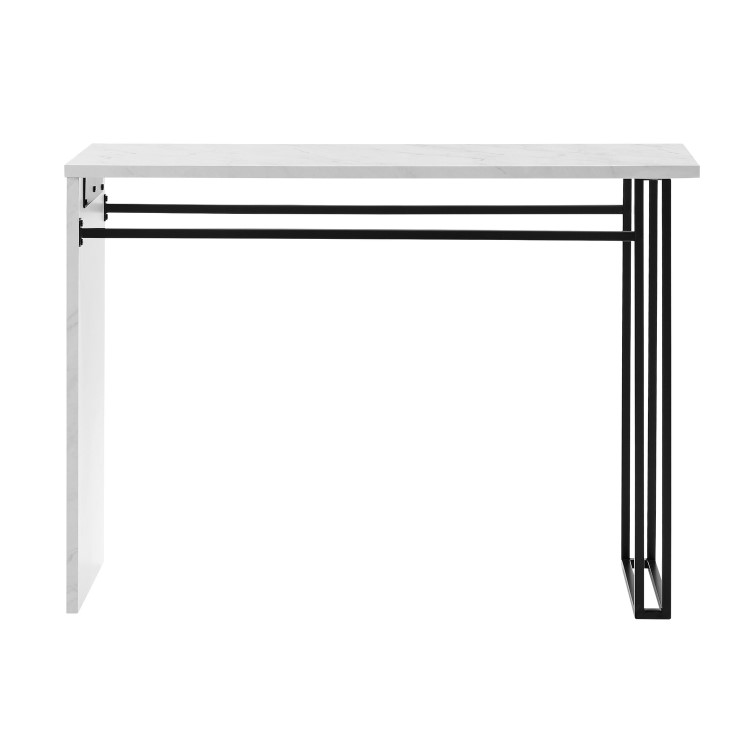 Marble and Black Metal Console Table - Foster