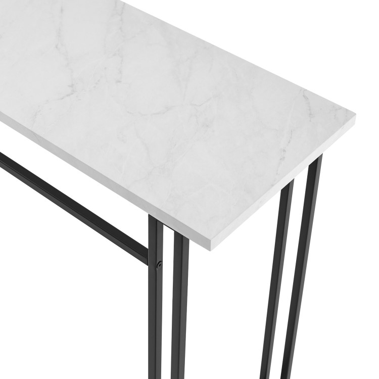 Marble and Black Metal Console Table - Foster