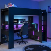 High Sleeper Gaming Bed with Desk in Black - Online - Kids Avenue