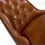 ALMOST PERFECT - Set Of 2 Real Leather Tan Dining Chair with Quilted Back - Jaxson