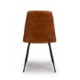 ALMOST PERFECT - Set Of 2 Real Leather Tan Dining Chair with Quilted Back - Jaxson