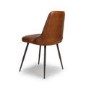 ALMOST PERFECT - Set Of 2 Real Leather Tan Dining Chair with Quilted Back - Jaxson