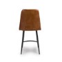 ALMOST PERFECT - Set Of 2 Real Leather Tan Kitchen Stools with Quilted Back - Jaxson