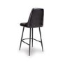 ALMOST PERFECT - Set Of 2 Real Leather Black Kitchen Stools with Quilted Back - Jaxson